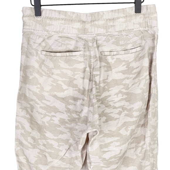 Athleta Cabo Tide Linen Jogger 4 Camo Elastic Waist Pull On Pant Beach Surf Tan - Picture 7 of 10